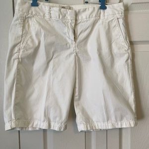 J Crew White Bermuda Shorts